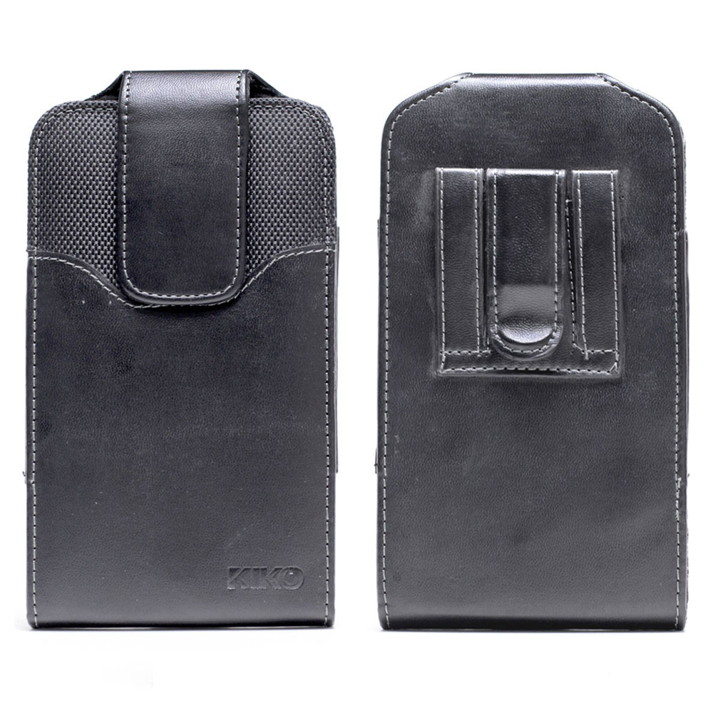 Vertical Armor Double Loop Belt Clip Pouch Large 32 Fits Galaxy S22 Ultra and more (Black)